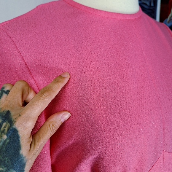 Vintage 60s 70s Pink Metallic Long Sleeve Maxi Dress Sz Small Hippie Disco Boho - Picture 5 of 10